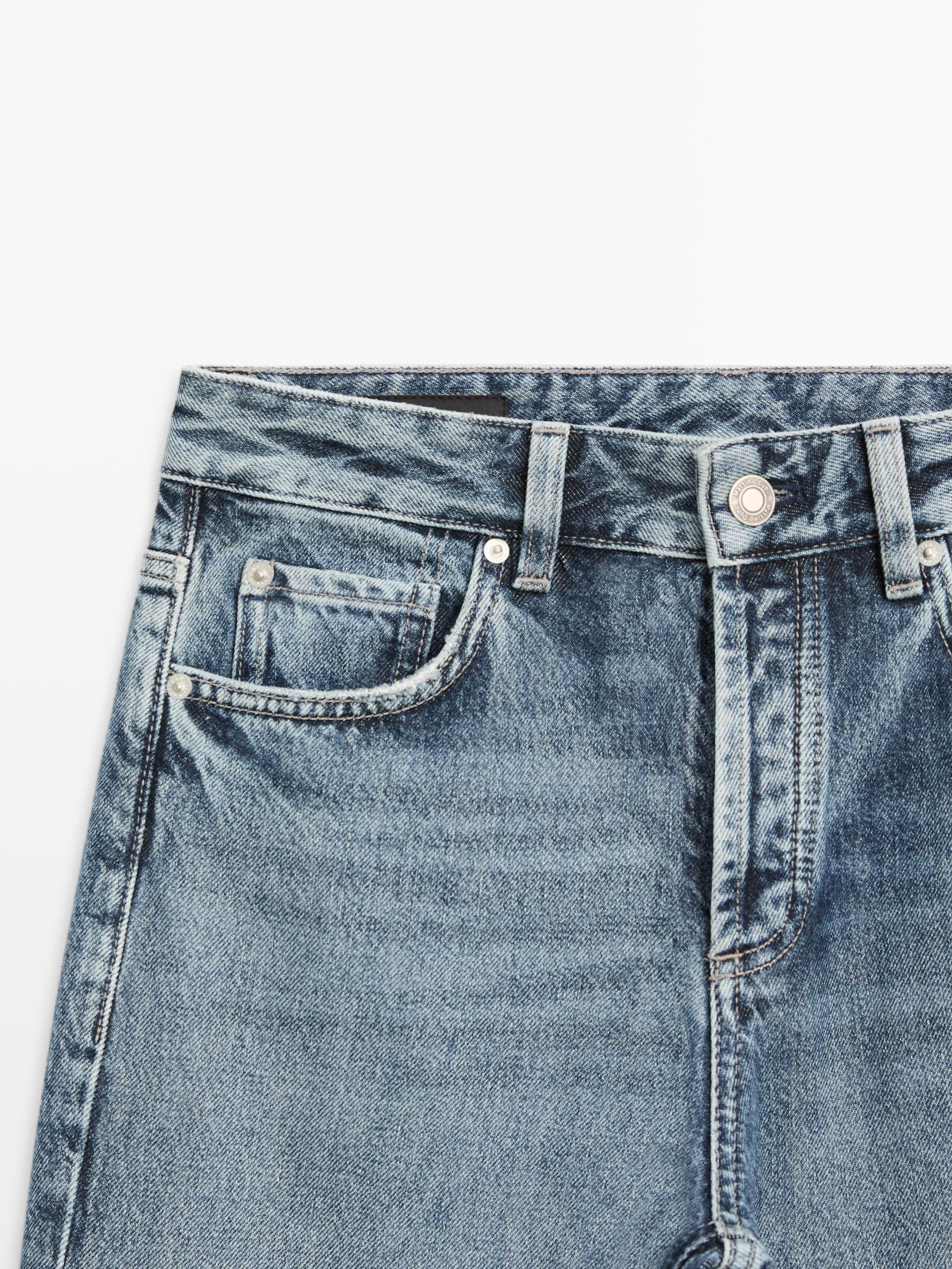 Mid-rise wide-leg jeans